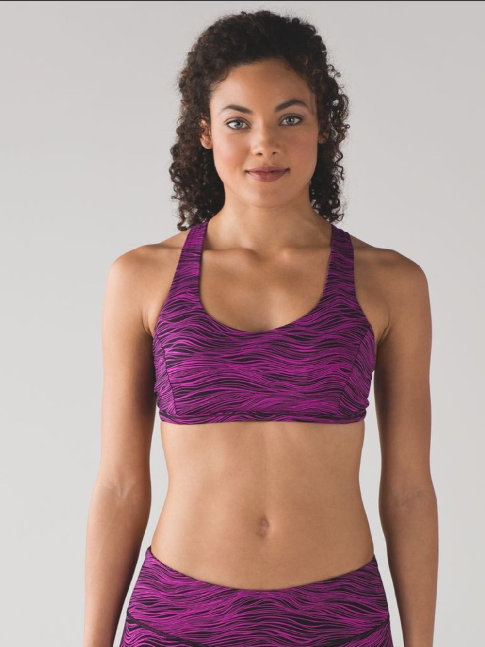 Lululemon Black/ Purple Energy Bra Size 10